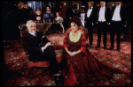Elizabeth Taylor and Humbert Allen Astredo w. cast in a scene from the Broadway revival of the play "The Little Foxes." (New York)