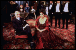 Elizabeth Taylor and Humbert Allen Astredo w. cast in a scene from the Broadway revival of the play "The Little Foxes." (New York)