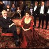 Elizabeth Taylor and Humbert Allen Astredo w. cast in a scene from the Broadway revival of the play "The Little Foxes." (New York)