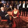 Elizabeth Taylor and Humbert Allen Astredo w. cast in a scene from the Broadway revival of the play "The Little Foxes." (New York)