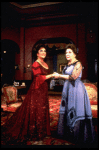 L-R) Elizabeth Taylor and Maureen Stapleton in a scene from the Broadway revival of the play "The Little Foxes." (New York)