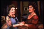 L-R) Maureen Stapleton and Elizabeth Taylor in a scene from the Broadway revival of the play "The Little Foxes." (New York)
