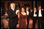 L-R) Ann Talman, Humbert Allen Astredo, Elizabeth Taylor, Dennis Christopher, Anthony Zerbe and Joe Ponazecki in a  scene from the Broadway revival of the play "The Little Foxes." (New York)
