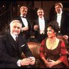 L-R) Humbert Allen Astredo, Dennis Christopher, Anthony Zerbe, Elizabeth Taylor and Joe Ponazecki in a  scene from the Broadway revival of the play "The Little Foxes." (New York)