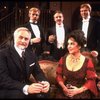 L-R) Humbert Allen Astredo, Dennis Christopher, Anthony Zerbe, Elizabeth Taylor and Joe Ponazecki in a  scene from the Broadway revival of the play "The Little Foxes." (New York)