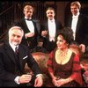 L-R) Humbert Allen Astredo, Dennis Christopher, Anthony Zerbe, Elizabeth Taylor and Joe Ponazecki in a  scene from the Broadway revival of the play "The Little Foxes." (New York)