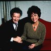 Producer Zev Bufman and actress Elizabeth Taylor during a break in rehearsals for the Broadway reveival of the play "The Little Foxes." (New York)
