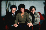 L-R) Producer Zev Bufman, actress Elizabeth Taylor and director Austin Pendleton during a break in rehearsals for the Broadway revival of the play "The Little Foxes." (New York)