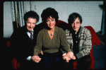 L-R) Producer Zev Bufman, actress Elizabeth Taylor and director Austin Pendleton during a break in rehearsals for the Broadway revival of the play "The Little Foxes." (New York)
