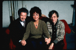 L-R) Producer Zev Bufman, actress Elizabeth Taylor and director Austin Pendleton during a break in rehearsals for the Broadway revival of the play "The Little Foxes." (New York)
