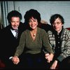 L-R) Producer Zev Bufman, actress Elizabeth Taylor and director Austin Pendleton during a break in rehearsals for the Broadway revival of the play "The Little Foxes." (New York)