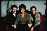L-R) Producer Zev Bufman, actress Elizabeth Taylor and director Austin Pendleton during a break in rehearsals for the Broadway revival of the play "The Little Foxes." (New York)