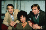 Actors Anthony Zerbe,  Elizabeth Taylor and Joe Ponazecki during a break in rehearsals for the Broadway revival of the play "The Little Foxes." (New York)