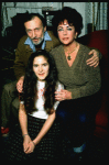 L-R) Actors Tom Aldredge, Ann Talman and  Elizabeth Taylor during a break in rehearsals for the Broadway revival of the play "The Little Foxes." (New York)
