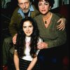 L-R) Actors Tom Aldredge, Ann Talman and  Elizabeth Taylor during a break in rehearsals for the Broadway revival of the play "The Little Foxes." (New York)