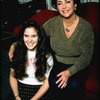 L-R) Actors  Ann Talman and  Elizabeth Taylor during a break in rehearsals for the Broadway revival of the play "The Little Foxes." (New York)