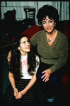 L-R) Actors  Ann Talman and  Elizabeth Taylor during a break in rehearsals for the Broadway revival of the play "The Little Foxes." (New York)