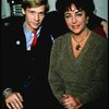 Actors Dennis Christopher and  Elizabeth Taylor during a break in rehearsals for the Broadway revival of the play "The Little Foxes." (New York)