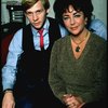 Actors Dennis Christopher and  Elizabeth Taylor during a break in rehearsals for the Broadway revival of the play "The Little Foxes." (New York)