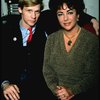 Actors Dennis Christopher and  Elizabeth Taylor during a break in rehearsals for the Broadway revival of the play "The Little Foxes." (New York)