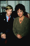 Actors Dennis Christopher and  Elizabeth Taylor during a break in rehearsals for the Broadway revival of the play "The Little Foxes." (New York)