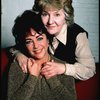 L-R) Actors Elizabeth Taylor and Maureen Stapleton during a break in rehearsals for the Broadway revival of the play "The Little Foxes." (New York)