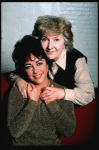 L-R) Actors Elizabeth Taylor and Maureen Stapleton during a break in rehearsals for the Broadway revival of the play "The Little Foxes." (New York)