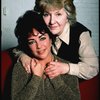 L-R) Actors Elizabeth Taylor and Maureen Stapleton during a break in rehearsals for the Broadway revival of the play "The Little Foxes." (New York)