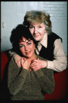 L-R) Actors Elizabeth Taylor and Maureen Stapleton during a break in rehearsals for the Broadway revival of the play "The Little Foxes." (New York)