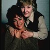 L-R) Actors Elizabeth Taylor and Maureen Stapleton during a break in rehearsals for the Broadway revival of the play "The Little Foxes." (New York)