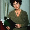 Actress Elizabeth Taylor during a break in rehearsals for the Broadway revival of the play "The Little Foxes." (New York)
