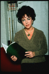 Actress Elizabeth Taylor during a break in rehearsals for the Broadway revival of the play "The Little Foxes." (New York)