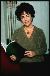 Actress Elizabeth Taylor during a break in rehearsals for the Broadway revival of the play "The Little Foxes." (New York)
