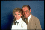 Actors Cheryl Kennedy as Eliza Doolittle and Rex Harrison as Prof. Henry Higgins in a scene from the Broadway revival of the musical "My Fair Lady." (New York)