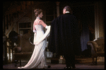 Actors Cheryl Kennedy as Eliza Doolittle and Rex Harrison as Prof. Henry Higgins in a scene from the Broadway revival of the musical "My Fair Lady." (New York)