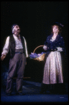 Actors Cheryl Kennedy and Milo O'Shea as Eliza and Alfred P. Doolittle in a scene from the Broadway revival of the musical "My Fair Lady." (New York)