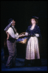 Actors Cheryl Kennedy and Milo O'Shea as Eliza and Alfred P. Doolittle in a scene from the Broadway revival of the musical "My Fair Lady." (New York)