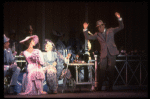 L-R) Actors Nicholas Wyman, Cheryl Kennedy, Cathleen Nesbitt and Rex Harrison in a scene from the Broadway revival of the musical "My Fair Lady." (New York)