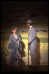 Actors Jack Gwillim and Cathleen Nesbitt in a scene from the Broadway revival of the musical "My Fair Lady." (New York)