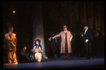 L-R) Actors Cheryl Kennedy, Rex Harrison and Jack Gwillim in a scene from the Broadway revival of the musical "My Fair Lady." (New York)