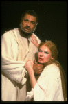 James Earl Jones as Othello and Dianne Wiest as Desdemona in a scene from the Broadway revival of the play "Othello." (New York)