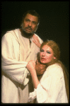 James Earl Jones as Othello and Dianne Wiest as Desdemona in a scene from the Broadway revival of the play "Othello." (New York)