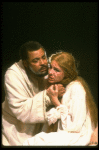 James Earl Jones as Othello and Dianne Wiest as Desdemona in a scene from the Broadway revival of the play "Othello." (New York)