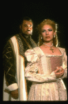 James Earl Jones as Othello and Dianne Wiest as Desdemona in a scene from the Broadway revival of the play "Othello." (New York)