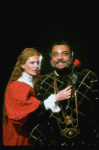 James Earl Jones as Othello and Dianne Wiest as Desdemona in a scene from the Broadway revival of the play "Othello." (New York)