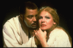 James Earl Jones as Othello and Dianne Wiest as Desdemona in a scene from the Broadway revival of the play "Othello." (New York)