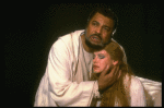 James Earl Jones as Othello and Dianne Wiest as Desdemona in a scene from the Broadway revival of the play "Othello." (New York)