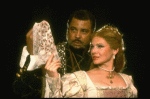 James Earl Jones as Othello and Dianne Wiest as Desdemona in a scene from the Broadway revival of the play "Othello." (New York)