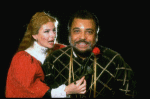 James Earl Jones as Othello and Dianne Wiest as Desdemona in a scene from the Broadway revival of the play "Othello." (New York)