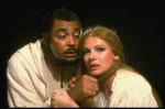 James Earl Jones as Othello and Dianne Wiest as Desdemona in a scene from the Broadway revival of the play "Othello." (New York)